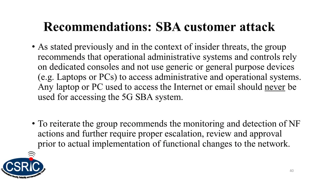 recommendations sba customer attack