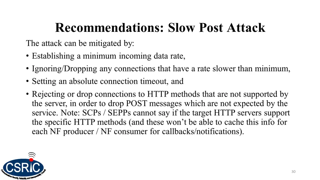 recommendations slow post attack the attack