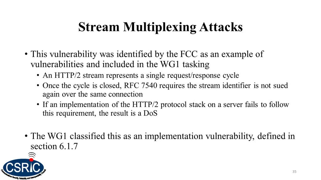 stream multiplexing attacks