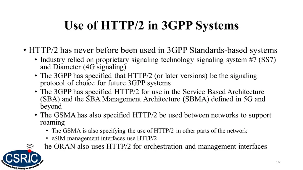 use of http 2 in 3gpp systems