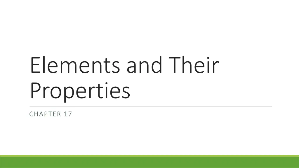 elements and their properties