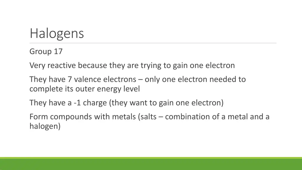 halogens