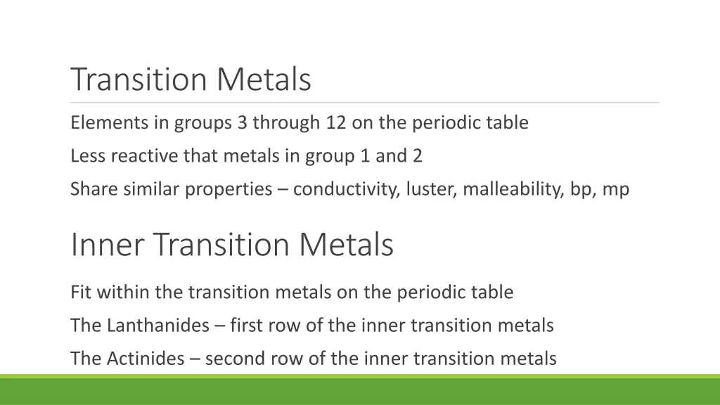 transition metals