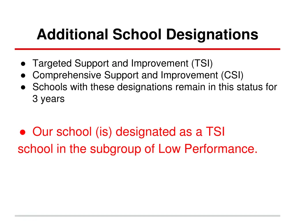 additional school designations