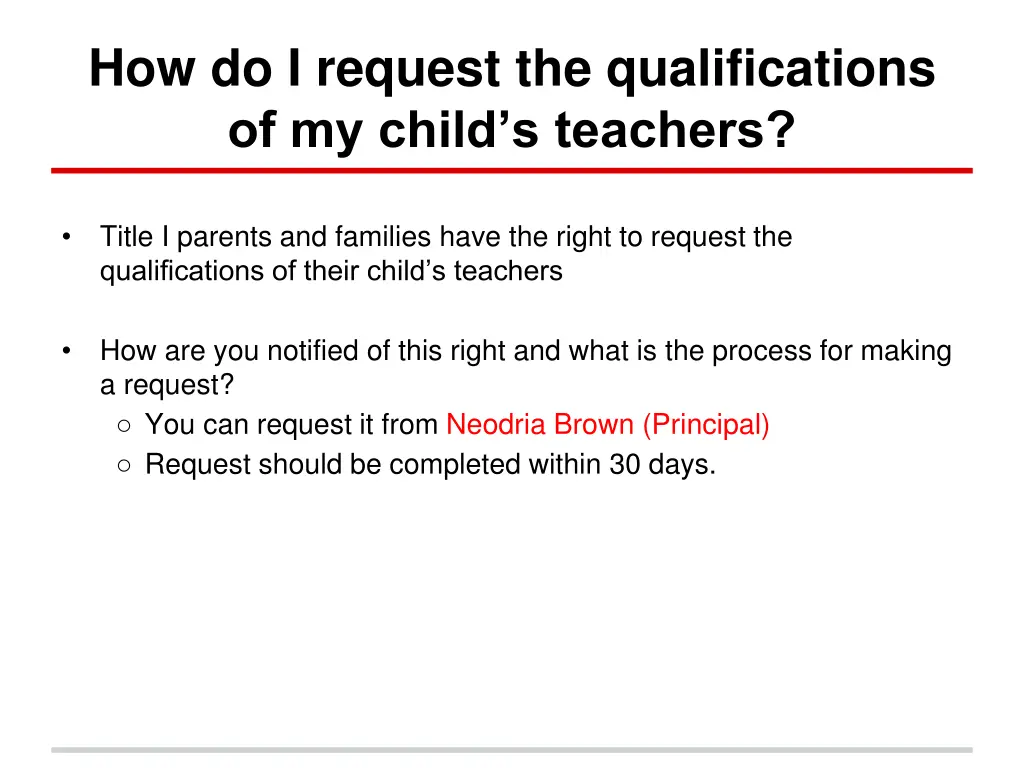 how do i request the qualifications of my child