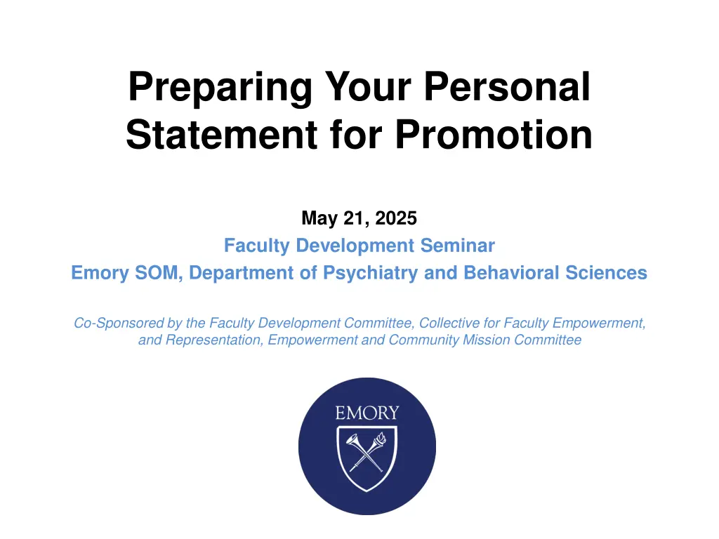 preparing your personal statement for promotion