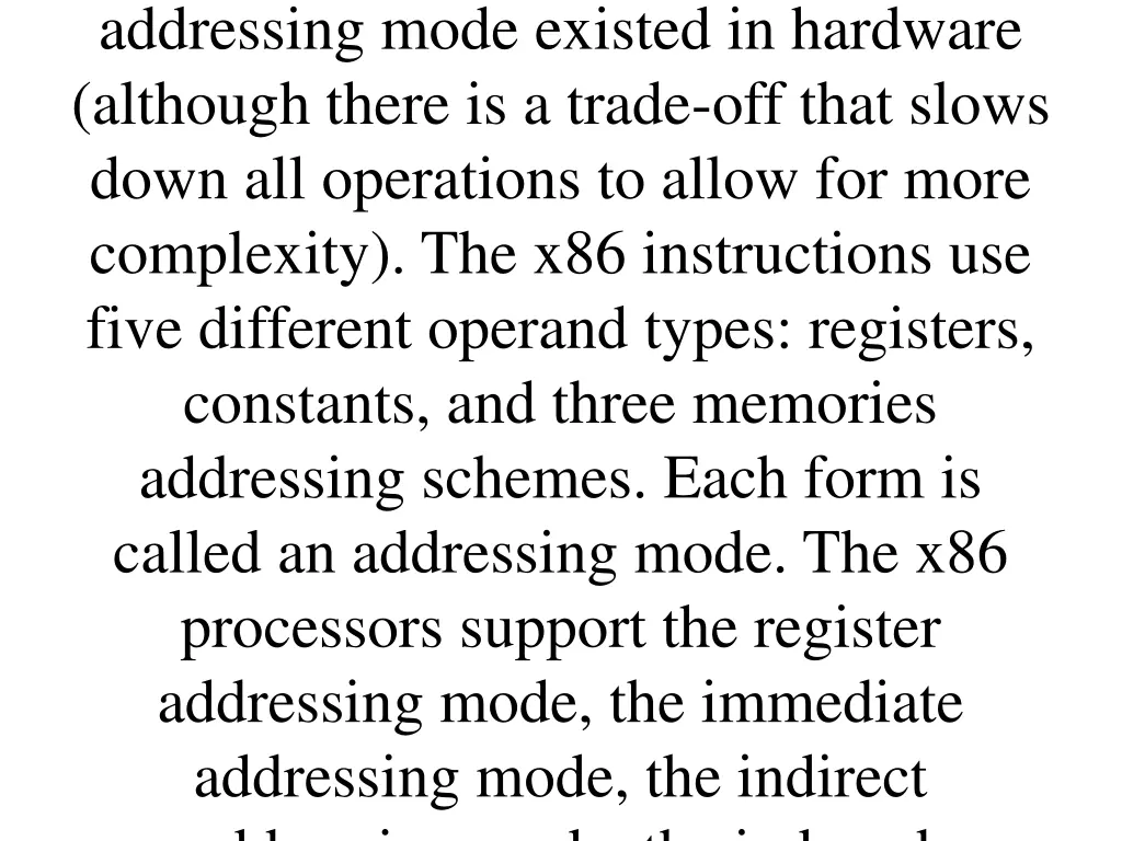 addressing mode existed in hardware although
