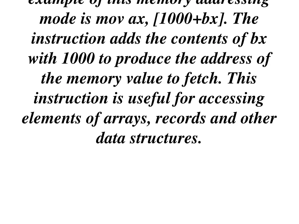 example of this memory addressing mode