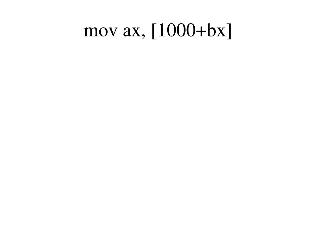 mov ax 1000 bx