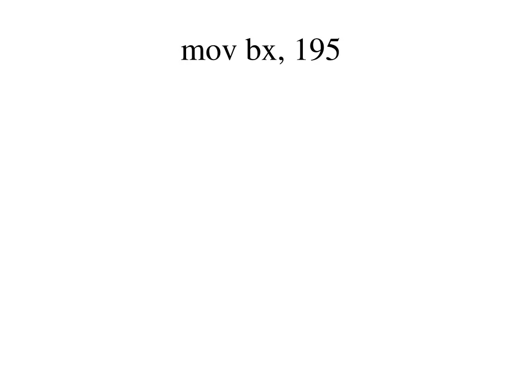 mov bx 195