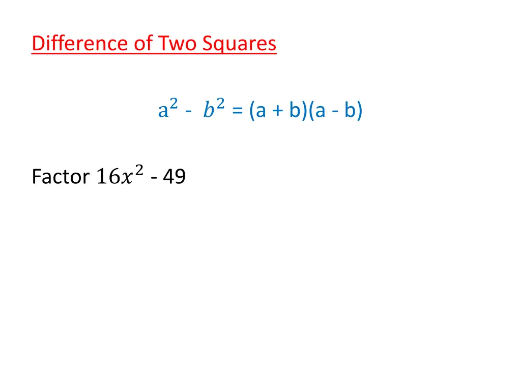 difference of two squares