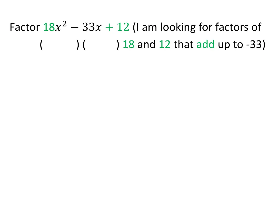 factor 18 2 33 12 i am looking for factors