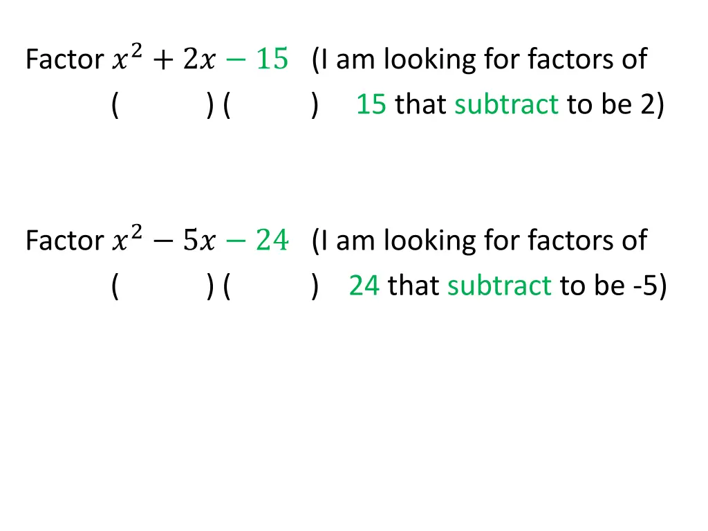 factor 2 2 15 i am looking for factors of 15 that