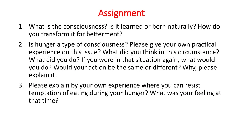 assignment assignment