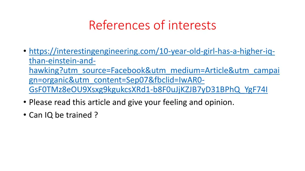 references of interests