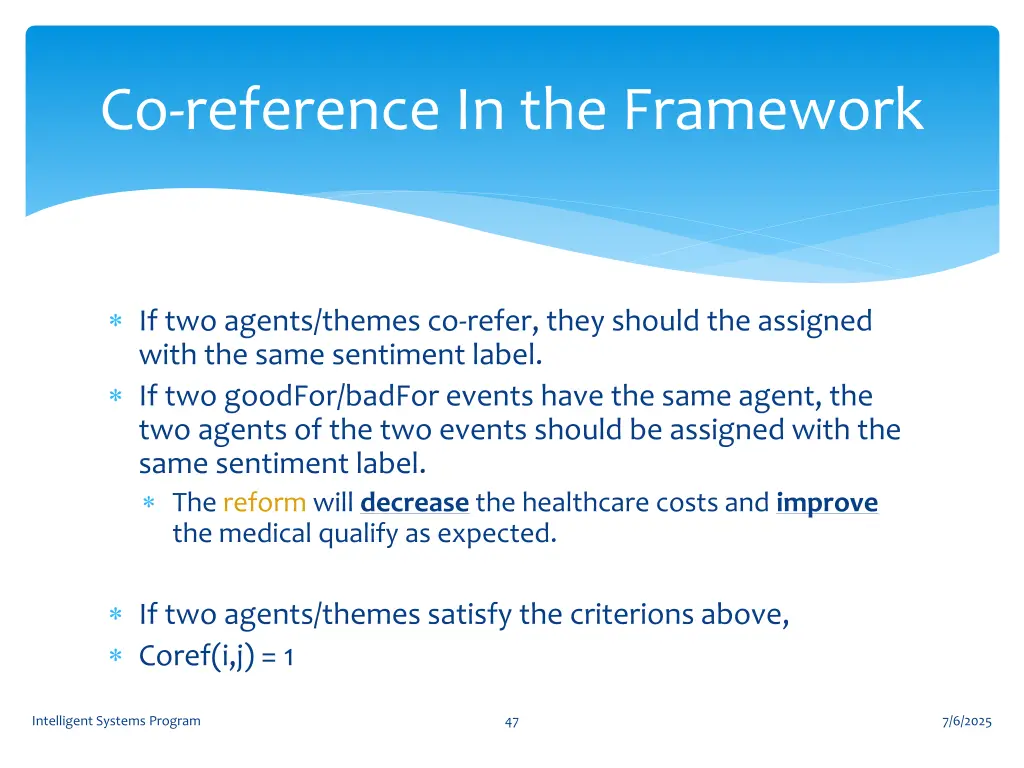 co reference in the framework