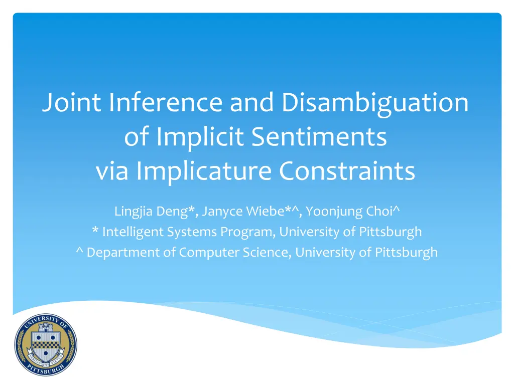 joint inference and disambiguation of implicit