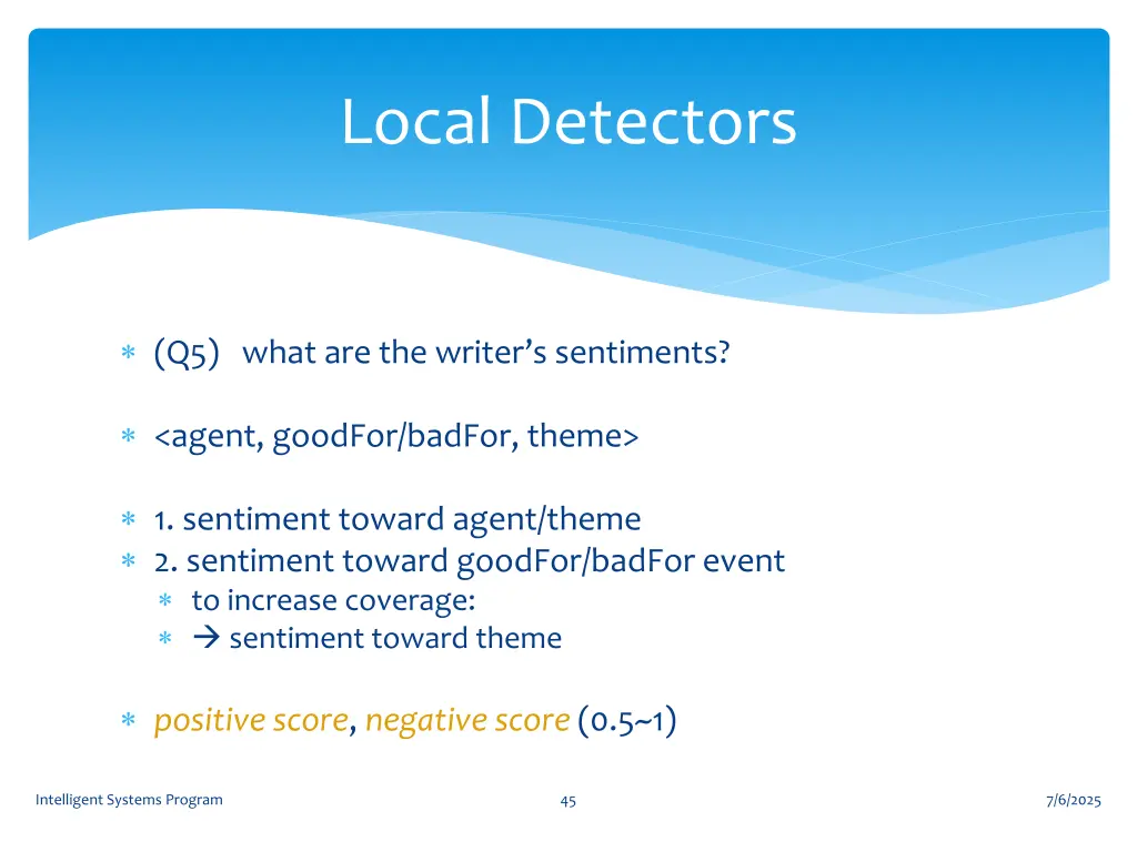 local detectors 6