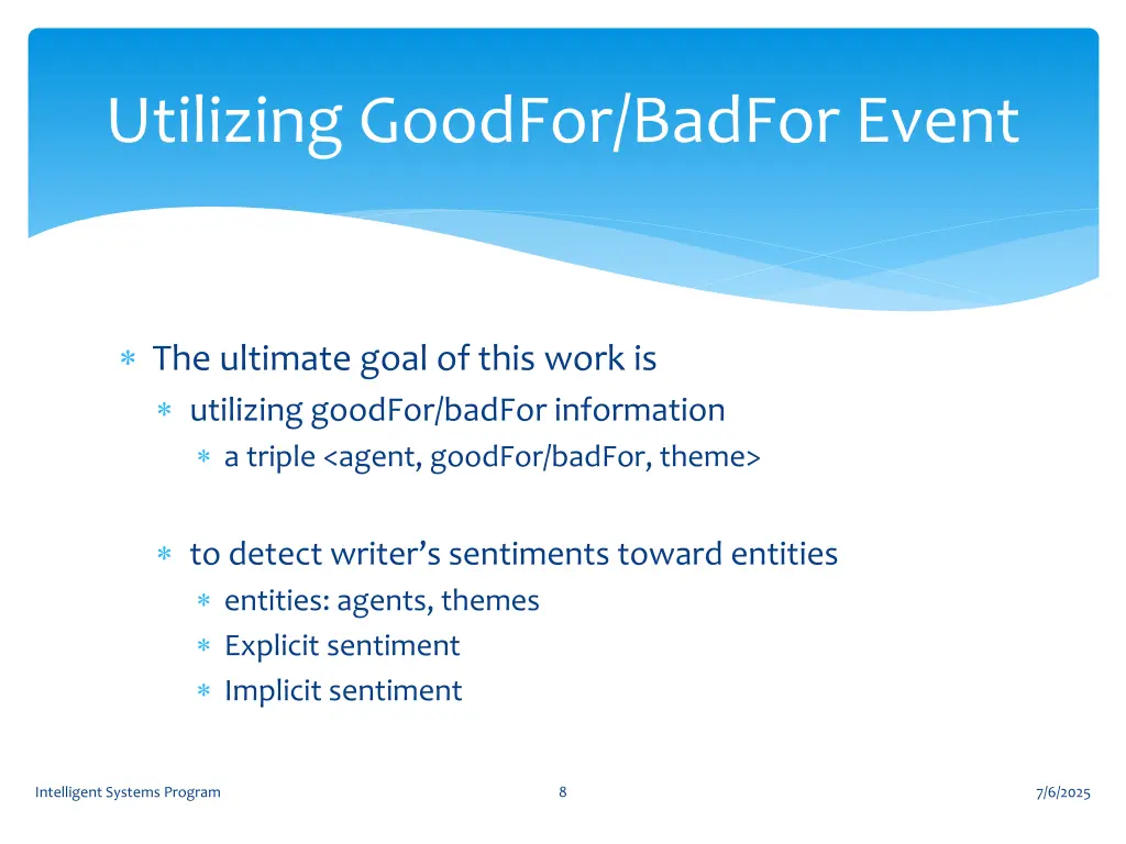 utilizing goodfor badfor event