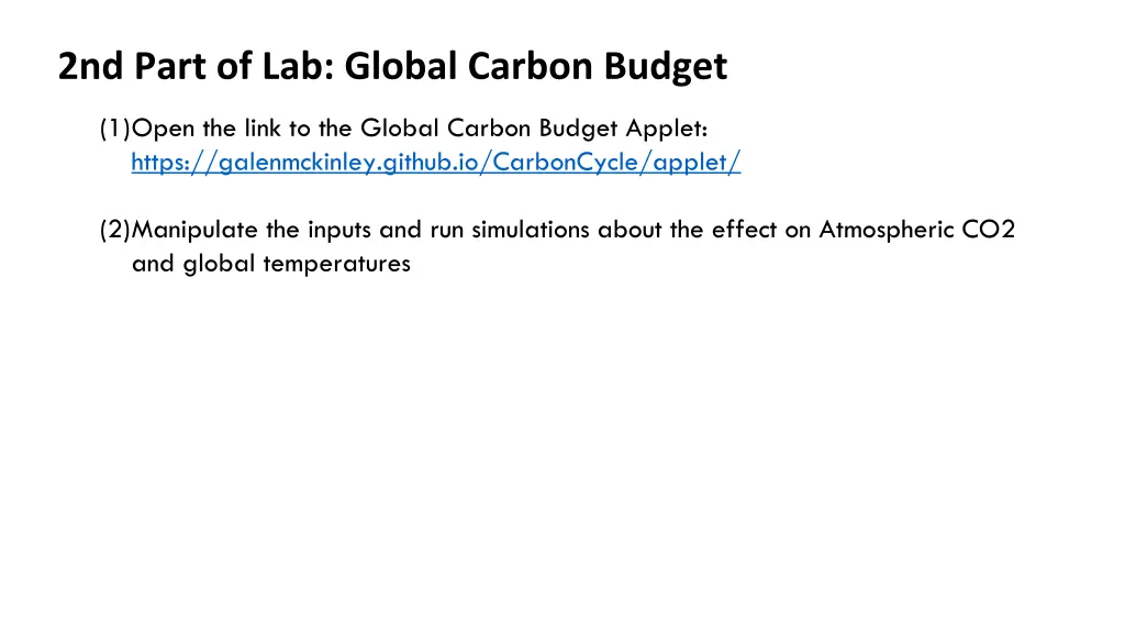 2nd part of lab global carbon budget