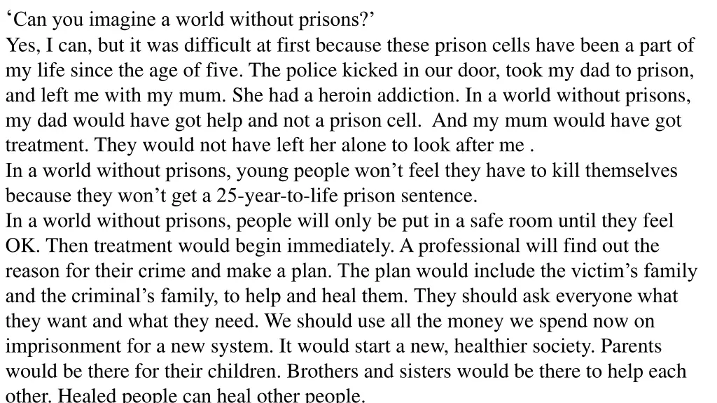 can you imagine a world without prisons