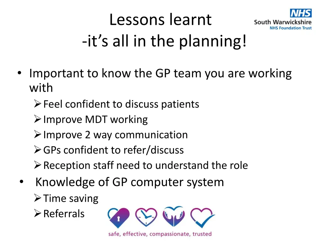 lessons learnt it s all in the planning