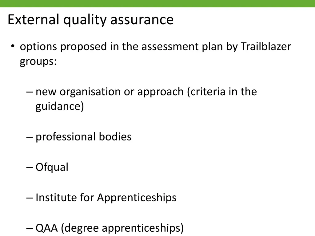 external quality assurance