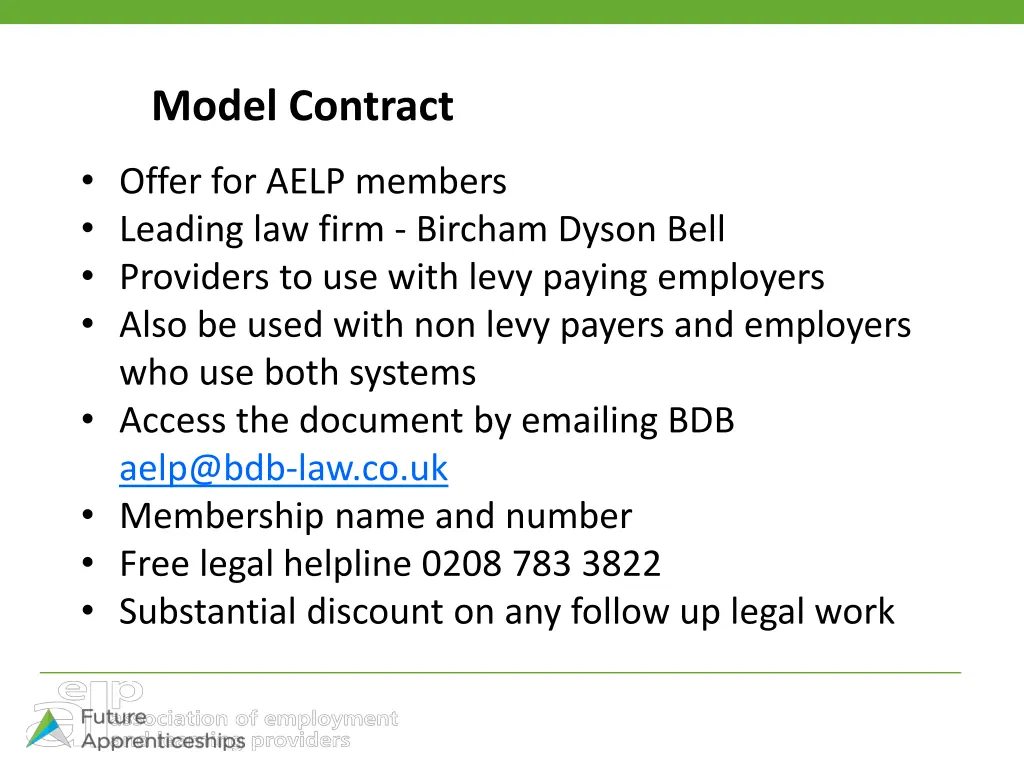model contract