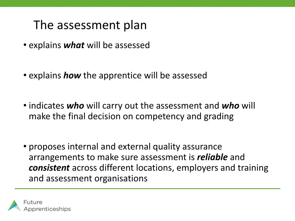 the assessment plan