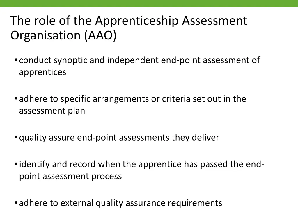 the role of the apprenticeship assessment