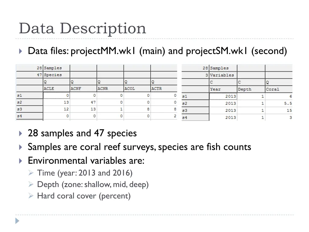 data description