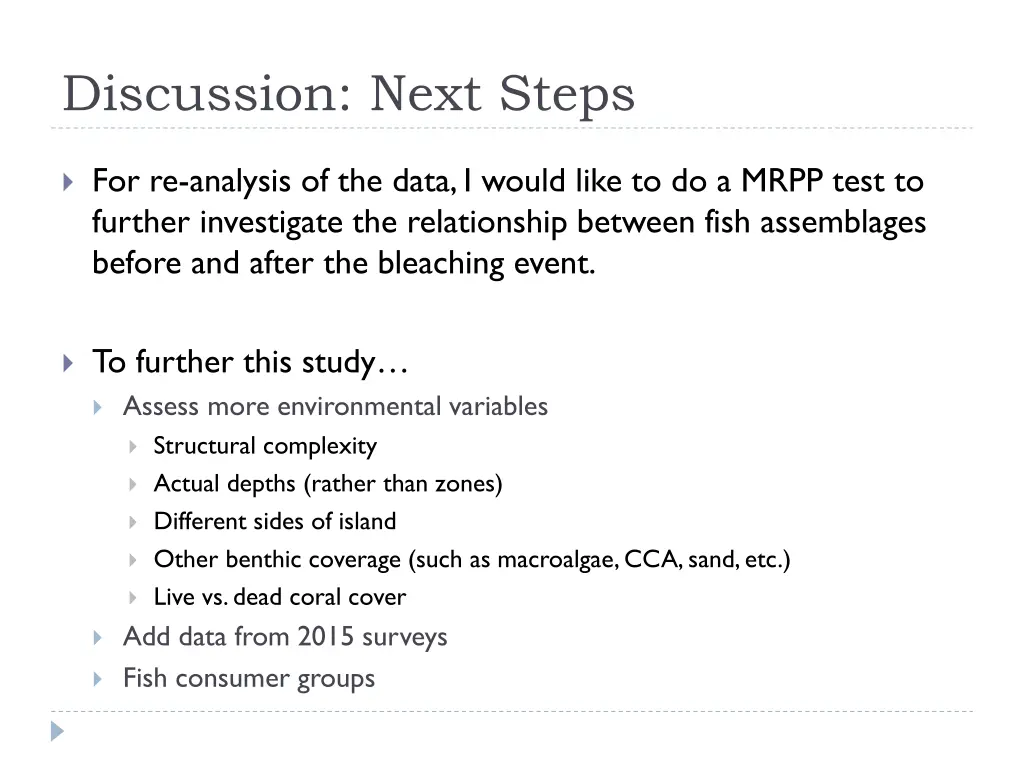 discussion next steps