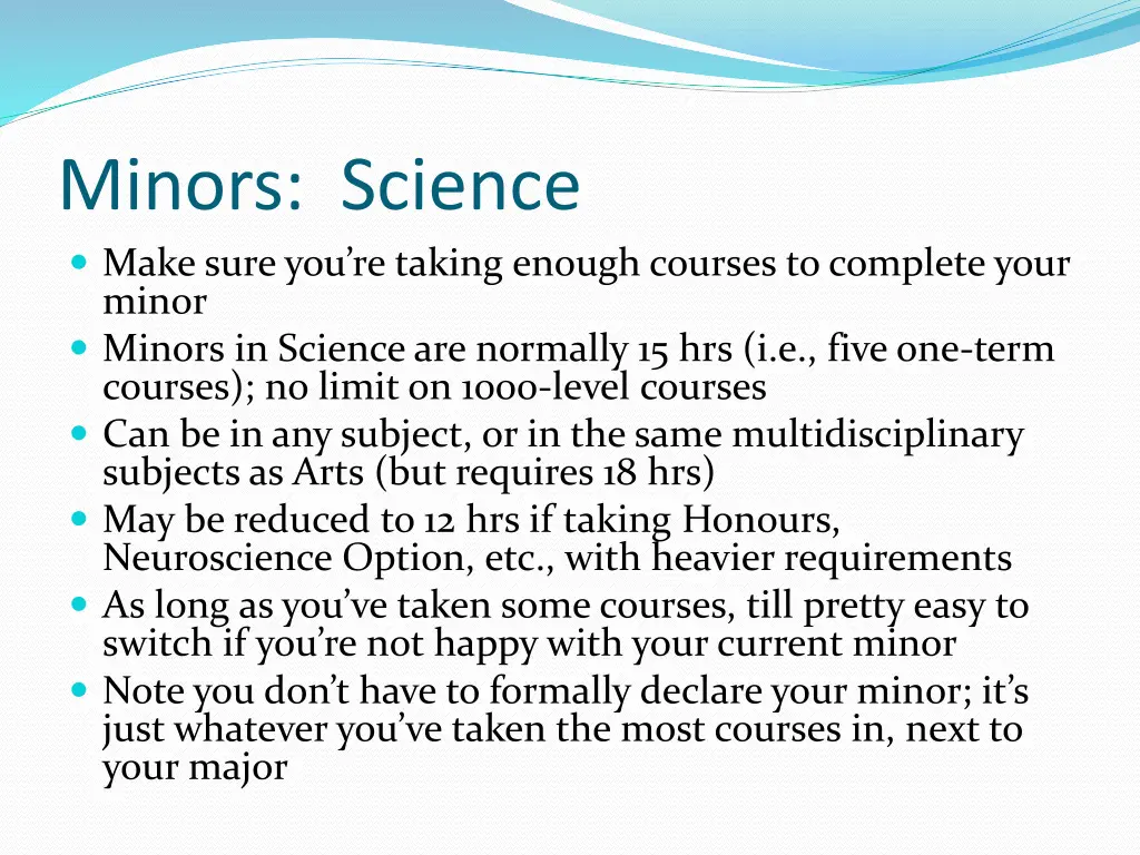 minors science make sure you re taking enough