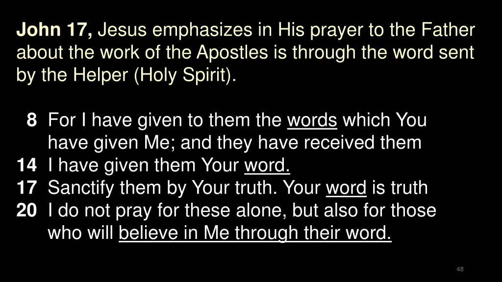 john 17 jesus emphasizes in his prayer