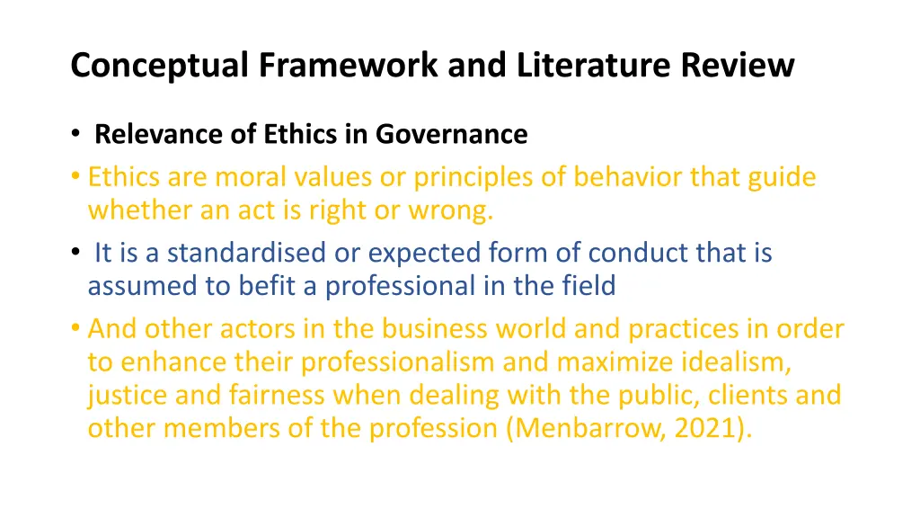 conceptual framework and literature review