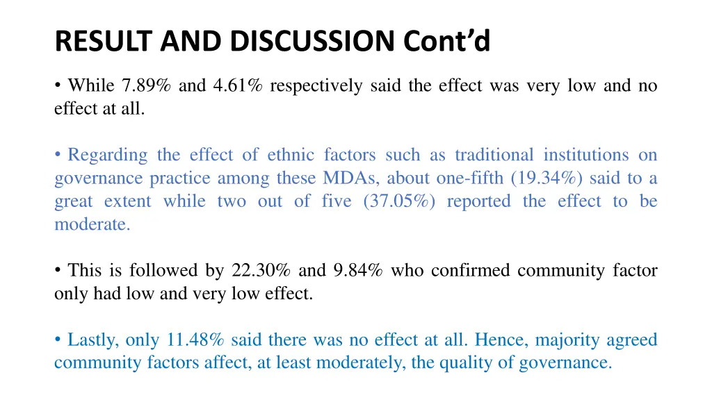 result and discussion cont d