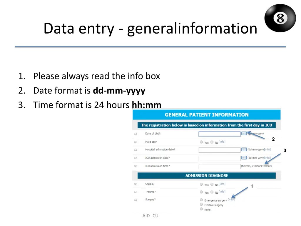 data entry generalinformation