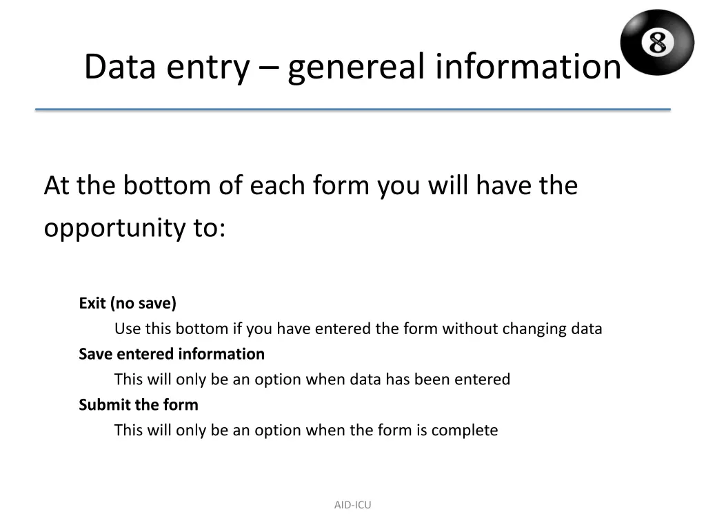 data entry genereal information