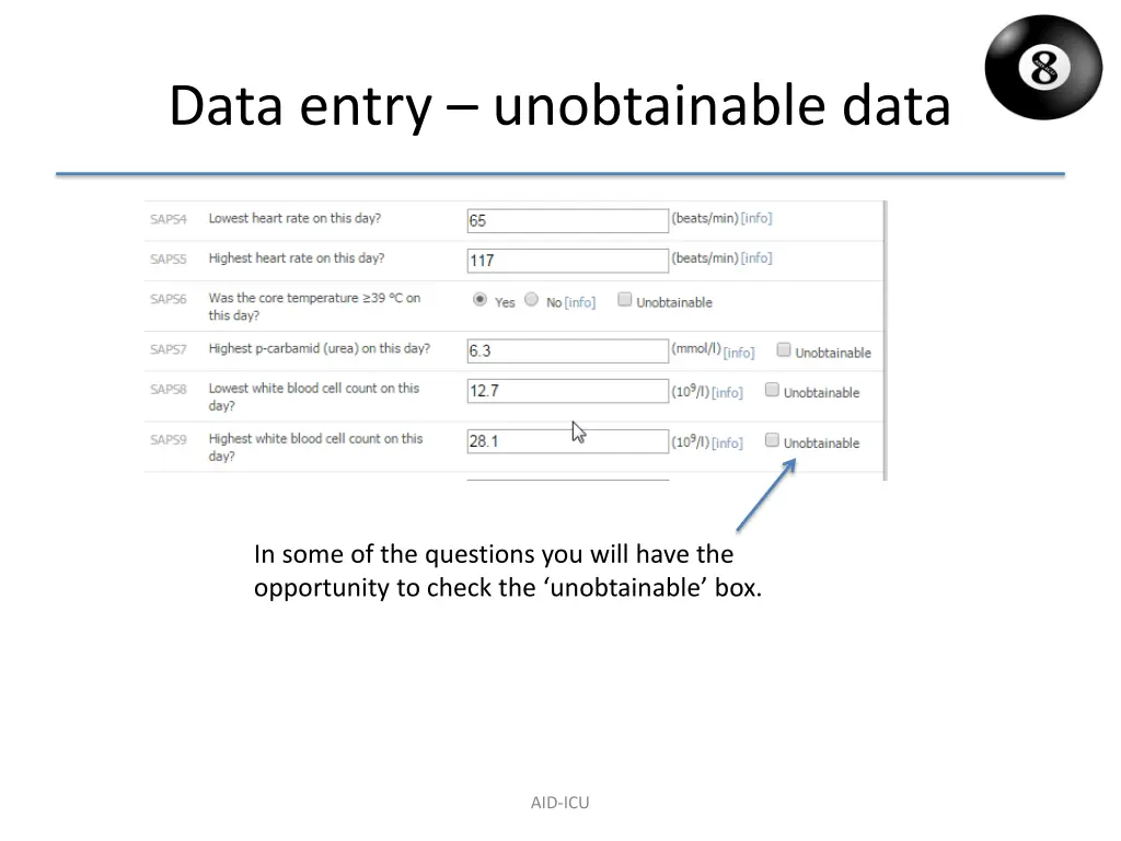 data entry unobtainable data