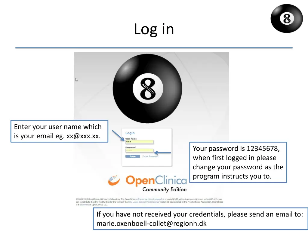 log in