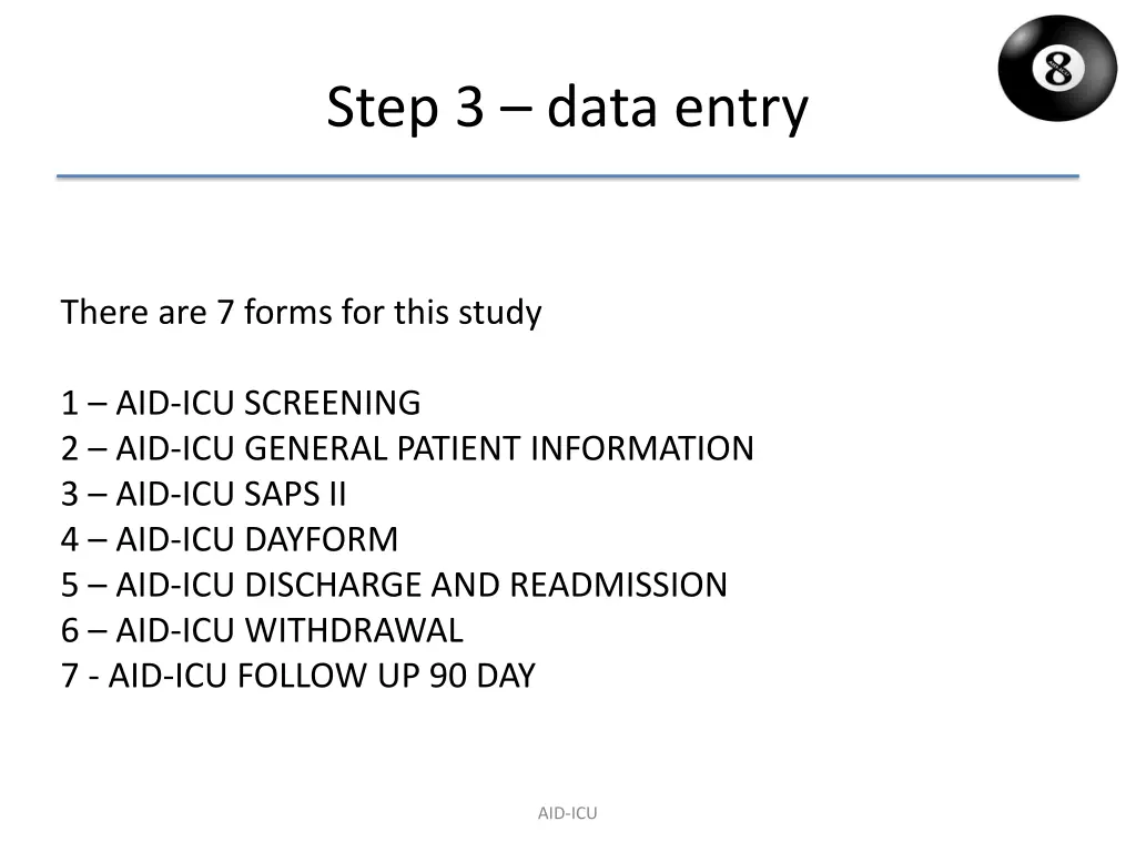 step 3 data entry