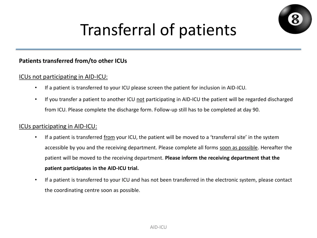 transferral of patients