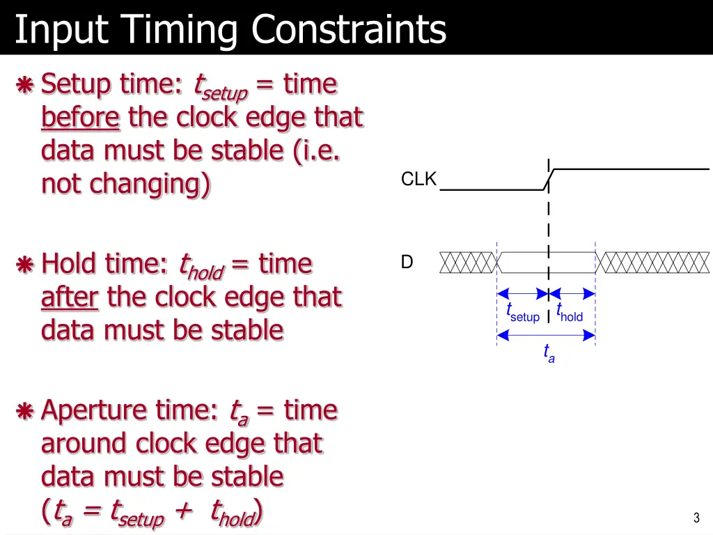 input timing constraints