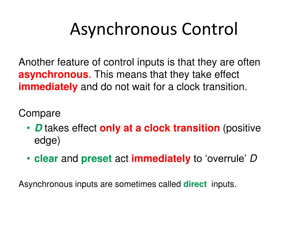 asynchronous control