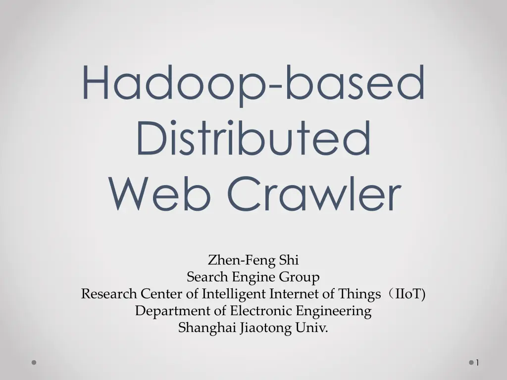 hadoop based distributed web crawler