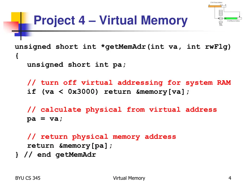 project 4 virtual memory