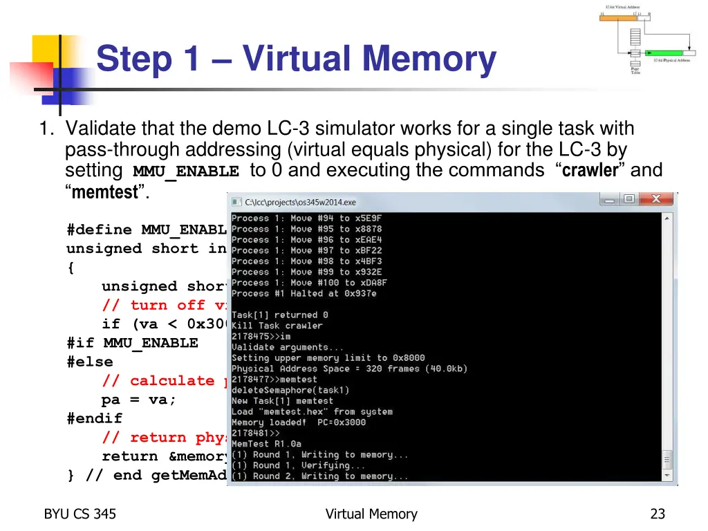 step 1 virtual memory