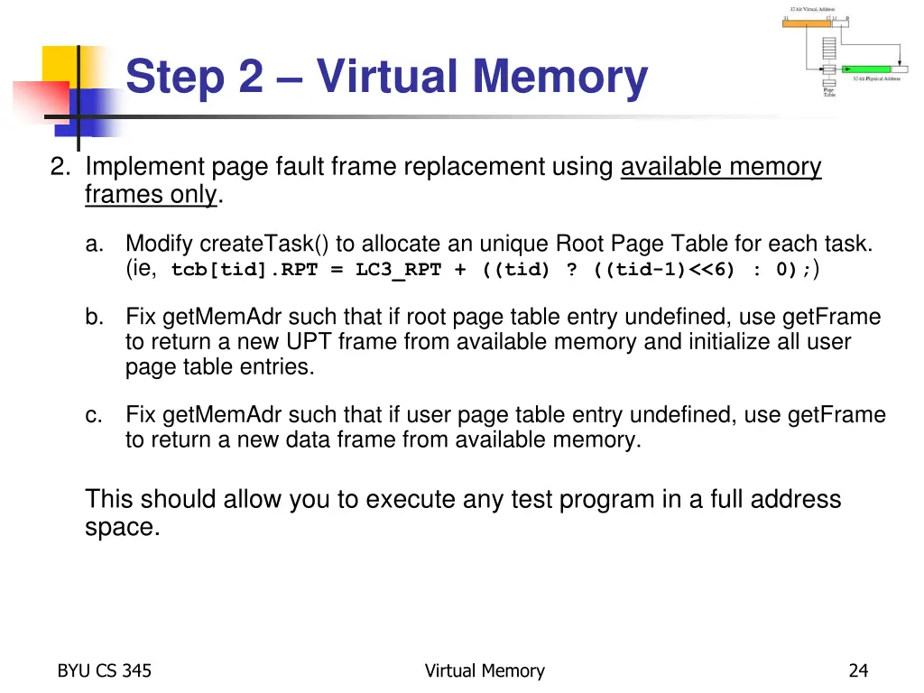 step 2 virtual memory