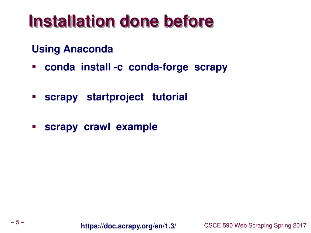 installation done before