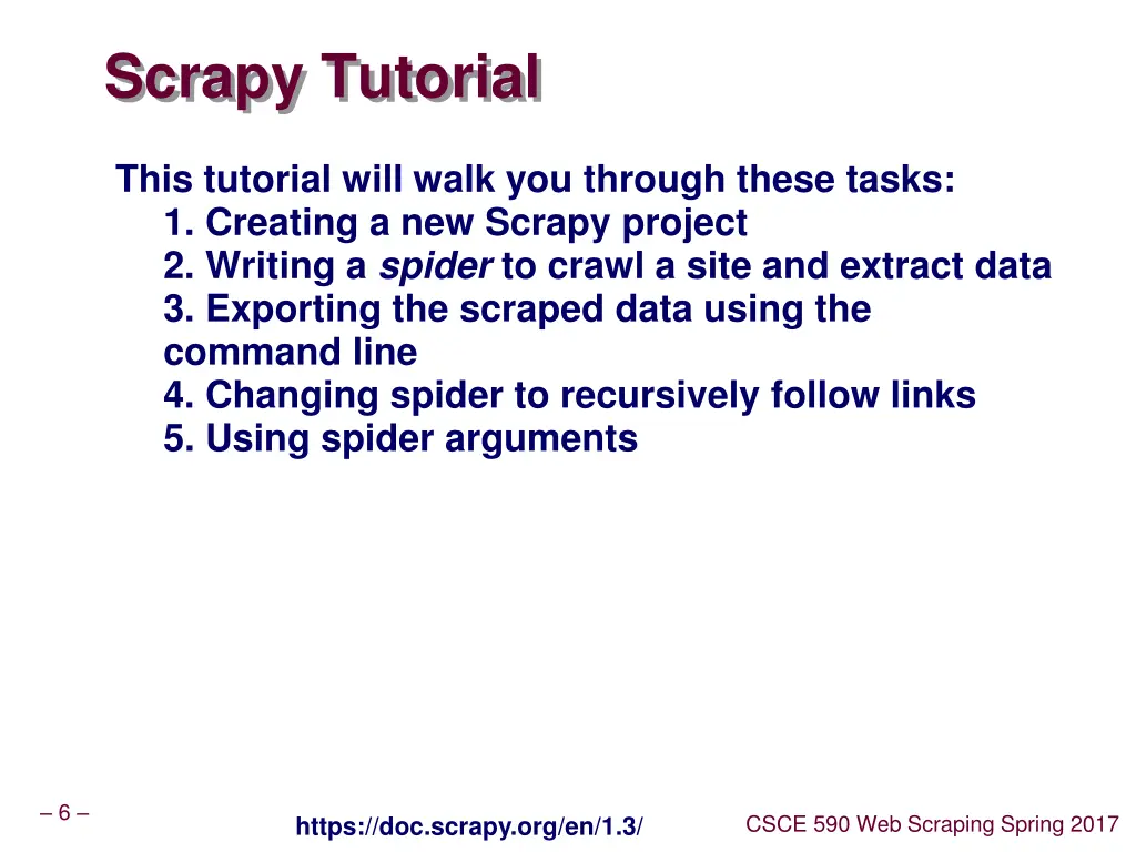 scrapy tutorial